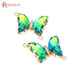 6PCS 18K Butterfly Charms Pendants for DIY Jewelry Making