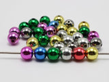 100 Mixed Metallic Acrylic Round Beads 10mm Christmas Beads
