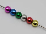 100 Mixed Metallic Acrylic Round Beads 10mm Christmas Beads