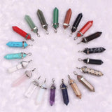 24 Mixed Natural Stone Quartz Point Pendant Chakra Pendulum