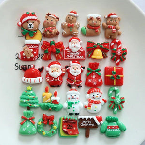 Christmas Resin DIY Decor Crafts Gingerbread Man Snowman Trees Deer Hairpins