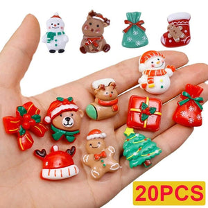 Christmas Resin DIY Decor Crafts Gingerbread Man Snowman Trees Deer Hairpins