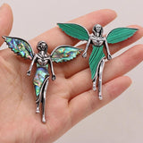 Abalone Turquoise Angel Wings Pendant DIY Jewelry Making Charms 60x6mm