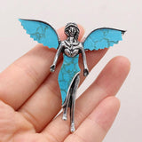 Abalone Turquoise Angel Wings Pendant DIY Jewelry Making Charms 60x6mm