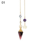 Hexagon Pendulum Pendant Reiki Healing Crystal Amulet Gemstone Rock