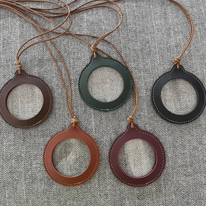Vintage Leather Strap Mini Magnifying Glass Pendant