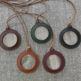 Vintage Leather Strap Mini Magnifying Glass Pendant