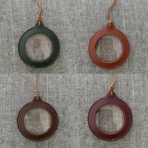 Vintage Leather Strap Mini Magnifying Glass Pendant