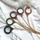 Vintage Leather Strap Mini Magnifying Glass Pendant