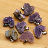 Amethyst Heart Pendant Healing Reiki Charms Necklace Gift