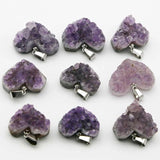 Amethyst Heart Pendant Healing Reiki Charms Necklace Gift