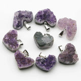 Amethyst Heart Pendant Healing Reiki Charms Necklace Gift