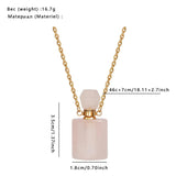Natural Stone Perfume Bottle Necklace Semi-Precious Pendant Charms