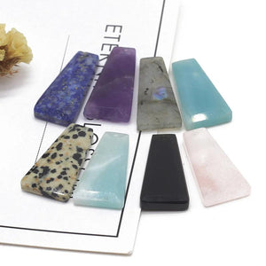 Rose Quartz Trapezoid Stone Pendant for Jewelry Making