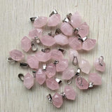 24pcs Rose Quartz Stone Pillar Point Pendants for Jewelry Making