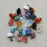 24pcs Rose Quartz Stone Pillar Point Pendants for Jewelry Making