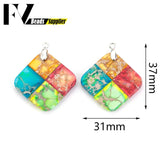 Natural Stone Pendants Sea Sediment Jasper for Jewelry Making DIY Necklace Brace