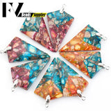 Natural Stone Pendants Sea Sediment Jasper for Jewelry Making DIY Necklace Brace