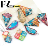 Natural Stone Pendants Sea Sediment Jasper for Jewelry Making DIY Necklace Brace