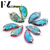 Natural Stone Pendants Sea Sediment Jasper for Jewelry Making DIY Necklace Brace