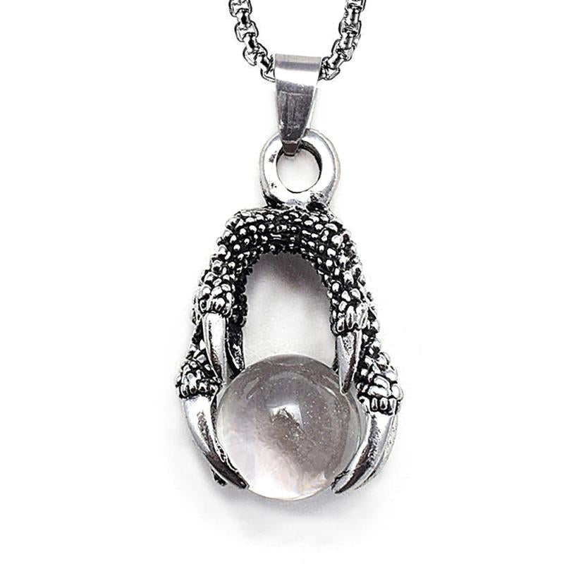 Gothic Men Stainless Steel Dragon Claw Pendant Necklace Retro Style