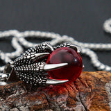 Gothic Men Stainless Steel Dragon Claw Pendant Necklace Retro Style