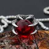 Gothic Men Stainless Steel Dragon Claw Pendant Necklace Retro Style
