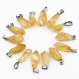 Natural Stone Citrine Pendants Charms Raw Healing Crystals 12PCS