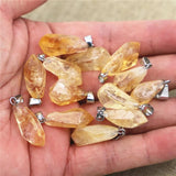Natural Stone Citrine Pendants Charms Raw Healing Crystals 12PCS