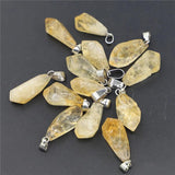 Natural Stone Citrine Pendants Charms Raw Healing Crystals 12PCS