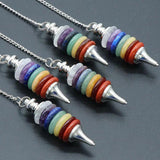 7 Chakras Pendulum Natural Stone Quartz for Dowsing Divination Scrying