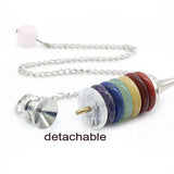 7 Chakras Pendulum Natural Stone Quartz for Dowsing Divination Scrying