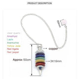 7 Chakras Pendulum Natural Stone Quartz for Dowsing Divination Scrying