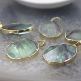 Natural Fluorite Faceted Oval Pyramid Pendant
