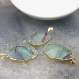 Natural Fluorite Faceted Oval Pyramid Pendant