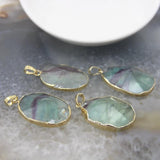 Natural Fluorite Faceted Oval Pyramid Pendant