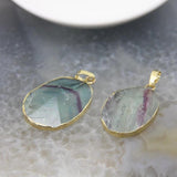Natural Fluorite Faceted Oval Pyramid Pendant