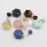 Natural Stone Perfume Bottle Pendant - DIY Necklace Accessory