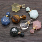 Natural Stone Perfume Bottle Pendant - DIY Necklace Accessory