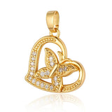 3pcs/Lot Zircon Heart Butterfly Dream Catcher Charms DIY Jewelry Necklace Making