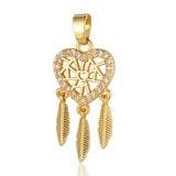 3pcs/Lot Zircon Heart Butterfly Dream Catcher Charms DIY Jewelry Necklace Making