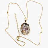 Natural Stone Irregular Grey Agate Necklace for Women