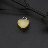 3Pcs Crystal Druzy Pendant Hearts Agat Quartz DIY Charms Necklace Earring