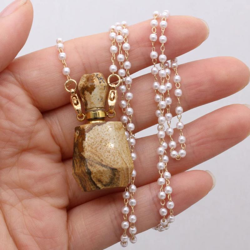 Crystal Perfume Bottle Pendant Necklace for Women