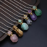 Crystal Perfume Bottle Pendant Necklace for Women