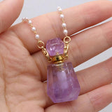 Crystal Perfume Bottle Pendant Necklace for Women