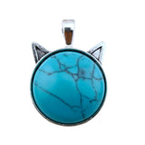 Crystal Pendant Necklaces for Women, Pop Style Cat Head Design
