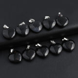 Agates Pendant Charm Heart Shape Stone Pendant for DIY Jewelry