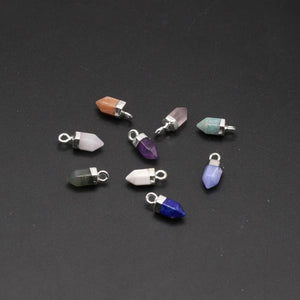 Natural Stone Sliver Plated Pendulum Amethysts Crystal for Jewelry Making