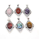 Abalone Shell Pendant Rose Pink Quartz Amethyst Charms for Jewelry Making